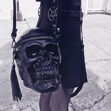 Load image into Gallery viewer, Gothic Skull Black Handbag Women
