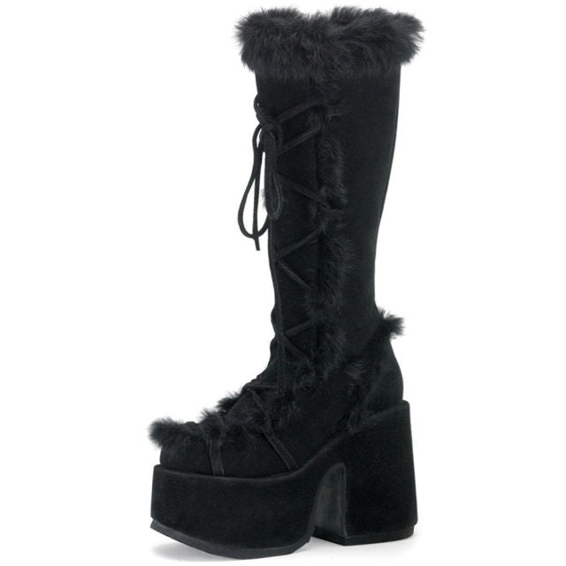 Gothic Chunky Boots High Heel Chunky Heels Platform