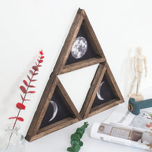 Load image into Gallery viewer, Wood Triangular Frame Moon Pattern Wall Art
