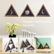 Load image into Gallery viewer, Wood Triangular Frame Moon Pattern Wall Art
