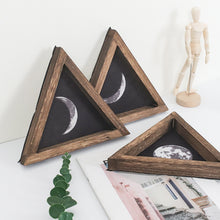 Load image into Gallery viewer, Wood Triangular Frame Moon Pattern Wall Art
