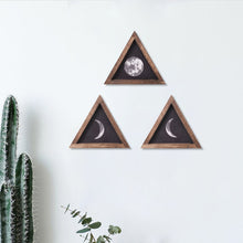 Load image into Gallery viewer, Wood Triangular Frame Moon Pattern Wall Art
