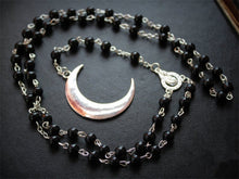 Load image into Gallery viewer, Black Beaded Rosary Necklace
