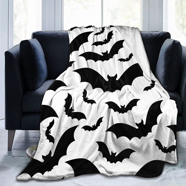 Halloween Bats Silhouette Blanket