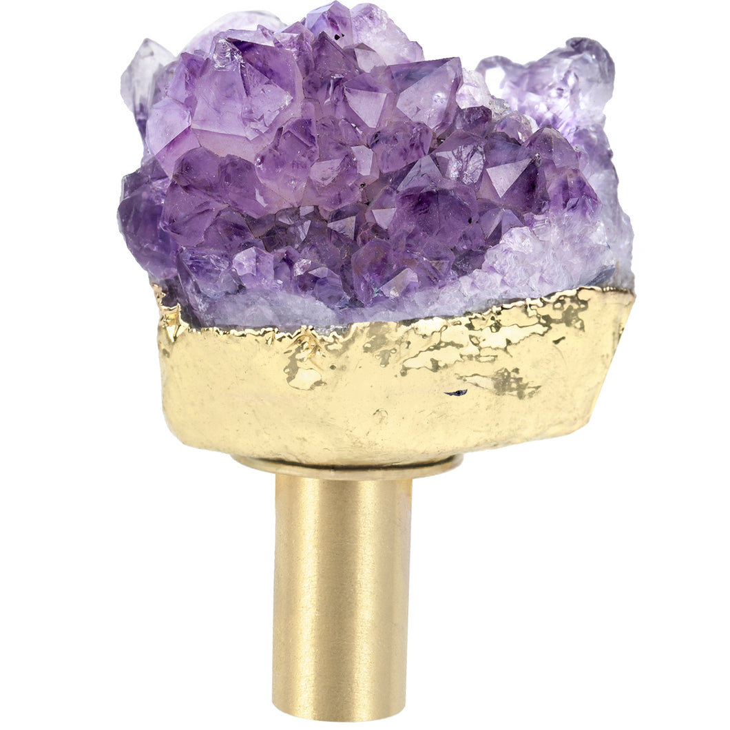 Natural Rough Amethyst Cluster Drawer Cabinet Knobs for Dresser