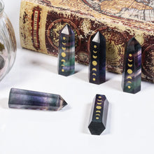 Load image into Gallery viewer, Moon Phase Lunar Eclipse Changing Moon Phase Crystal Point Wand
