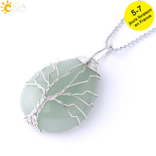 Load image into Gallery viewer, Tree of Life Crystals Necklace Pendant Water Drop
