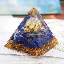 Load image into Gallery viewer, Natural Lapis Lazuli Pyramid White Crystal Orgone
