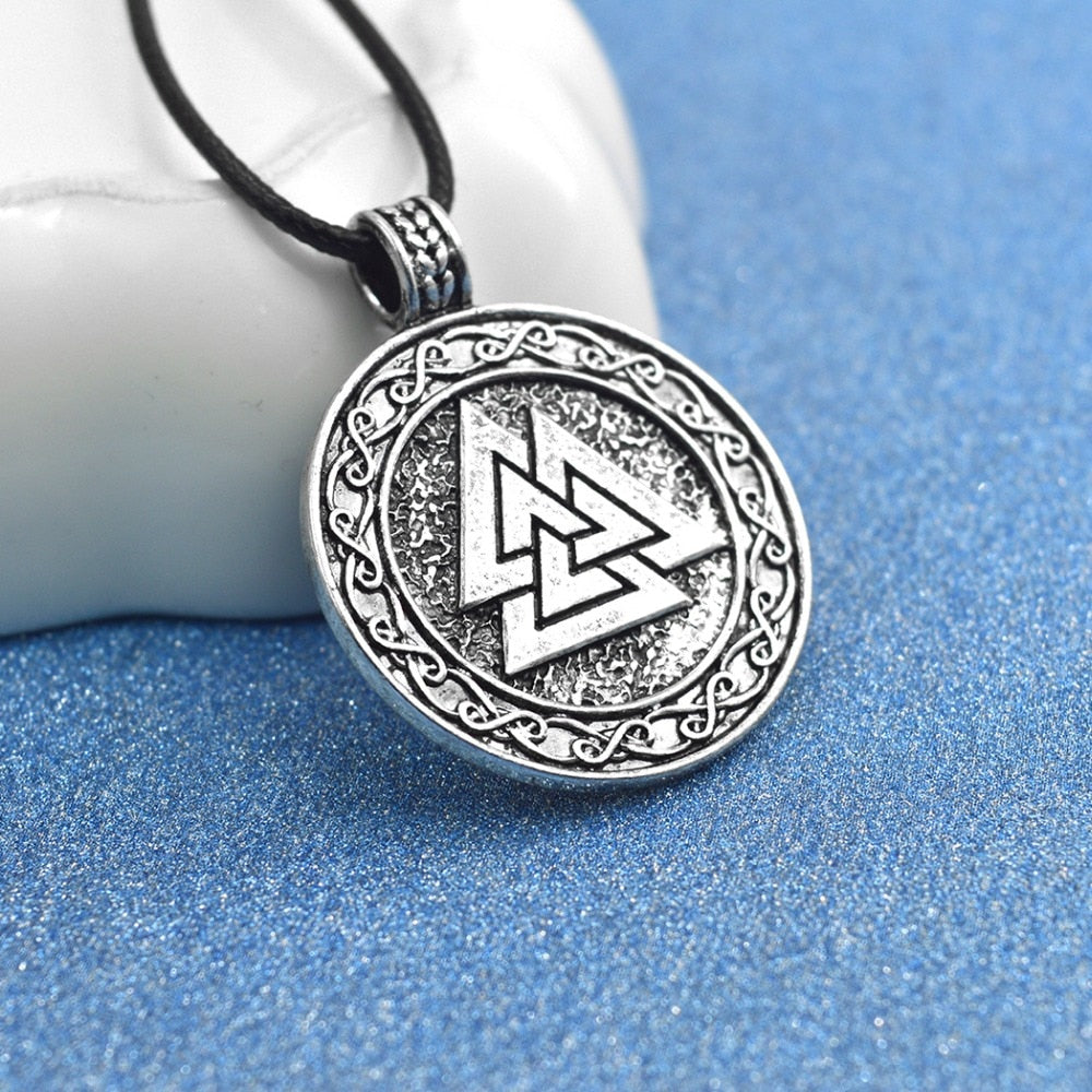 Valknut Pagan Amulet Pendant Necklace Scandinavian Statement Jewelry Symbol of Norse Viking Warrior