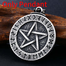 Load image into Gallery viewer, Beier stainless Norse Viking Pendant Necklace Large Rune Pentacle Pendant Pentagram
