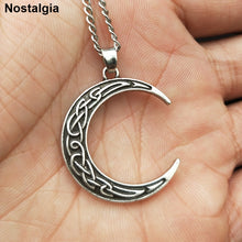 Load image into Gallery viewer, Irish Knot Goddess Crescent Moon Necklace
