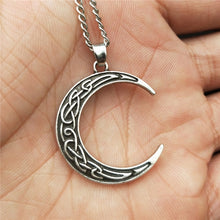 Load image into Gallery viewer, Irish Knot Goddess Crescent Moon Necklace
