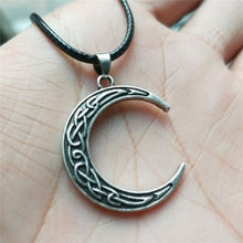 Load image into Gallery viewer, Irish Knot Goddess Crescent Moon Necklace
