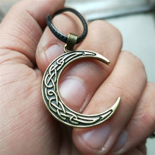 Load image into Gallery viewer, Irish Knot Goddess Crescent Moon Necklace
